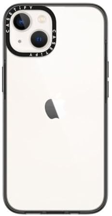 CASETiFY Kompakte Schutzhülle für iPhone 14, Militärqualität, Falltest, 1,2 m Fallschutz, transparent, Schwarz