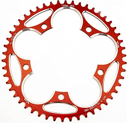 YBEKI 130 BCD Fahrrad Kettenblatt | 38-60T Schmale-Breite Zahnform | 8-12-Fach Rennrad | 7075-T6 Aluminium | CNC-verarbeitet | Anti-Kettfall-Design | Leichtgewicht | Hard-Anodisiert