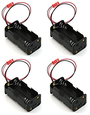 COSINE 4Pack 6V 4XAA Caja para Batería Caja de Batería Caja para Toma JST Receptor para Redcat 1/8 1/10 RC Nitro Car Truck