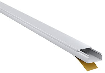 Kabelkanal aus hochwertigem PVC weiß Selbstklebend 2m - 5 Stück - 20x10mm