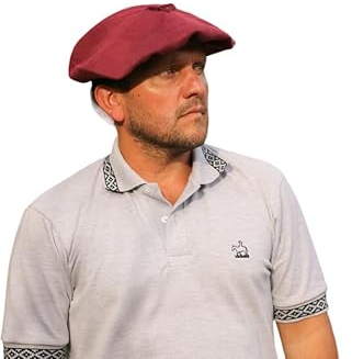 Boina tradicional Gaucho tejida a mano con hilo de algodón, diseño fabricado en Argentina, Bordeaux, talla única