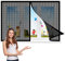 Fliegengitter Fenster Magnet 115 x 200 cm, Insektenschutz Insektenschutzgitter Terrassentür, Magnetische Adsorption für Alle Fenster, Schwarz