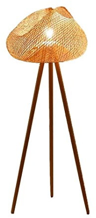 Lampe sur Pied Lampadaire Luminaire sur Pied Trépied lampe de plancher moderne lampe debout avec lampe d'abat-jour en bambou Lampe haute lampe de plancher de plancher for salon chambre à coucher Lampa