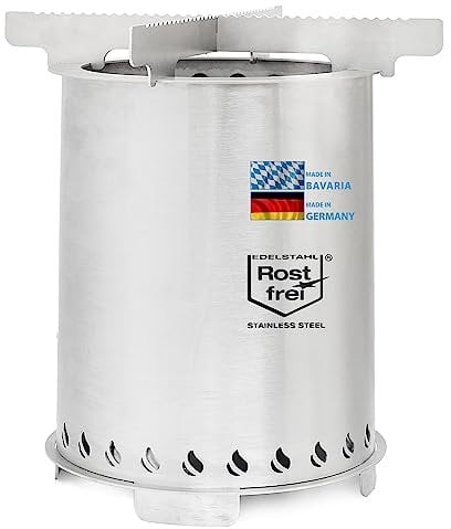 mocisa Holzvergaser|Terassenfeuer|Campingfeuer|tragbare Feuerstelle|Notofen|Campingkocher|Edelstahl