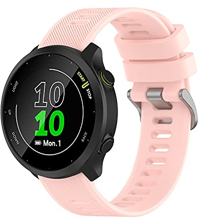 Wownadu 20mm Ersatzarmband Kompatibel mit Garmin Forerunner 55/158 / 245/165 / 645 Armband Rosa Weiches Silikon Ersatz Armbänder Sport für Damen Herren (Keine Uhr)