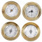 JISADER 4 Pieces Thermometer Hygrometer Barometers Clock Weather Instrument Set for Yacht Sailing Ship