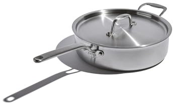 Heritage Steel x Eater 4 Quart Sauté Pan | Made in USA | 5-Ply Fully Clad Stainless Steel Saute Pan | Stay Cool Handle | Non Toxic Induction Pan