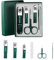 Dark Green Splash-Proof Stainless Steel Nail Clipper Set with 6-Piece Nail Clipper Set, Nail Clipper Repair Tool (Nano Glass File for Shining Nails, Dual Purpose Repair+Ear Spoon+Eyebrow Clipper+diag
