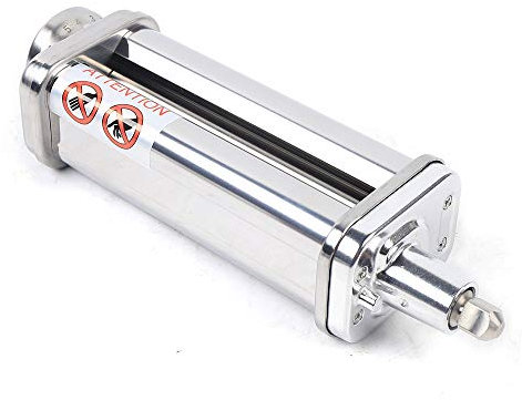 Accessoire à pâtes en acier inoxydable - Accessoire de cuisine pour Kitchen Aid - En acier inoxydable - Rouleau à pâtes pour KitchenAid - Avec bouton rotatif pour régler l'épaisseur