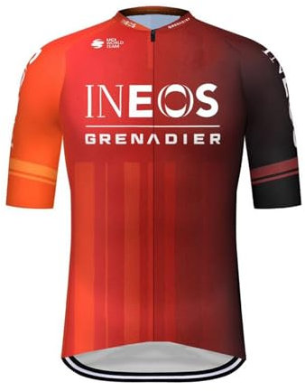 2024 Pro Team INEOS Grenadier Cycling Jersey for Men,Short Sleeve Quick Dry Bike Shirt (XL)