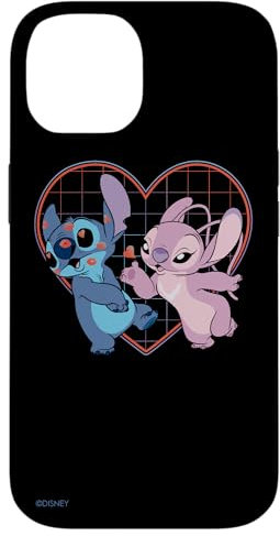Hülle für iPhone 14 Disney Lilo and Stitch Engel Herz Küsse