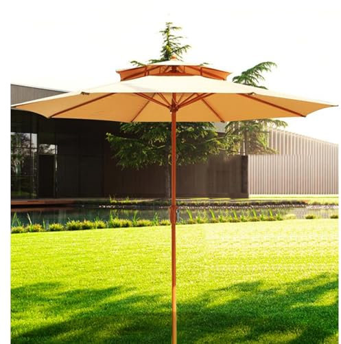 Generic Parasol Droit Rond Parasol de Jardin Extérieur, Grande Taille de Jardin, ø 2,7 X 2,5h M, for Marché, Balcon, Plage, Terrasse (Color : Natural, Size : 2.7m(9ft))