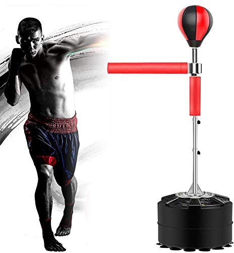 HINOPY Boxsack Stehend, 120-190cm Höhenverstellbar Standboxsäcke mit 360 ° Drehbarer Stange für Kinder Teenager Erwachsene Training zu Hause