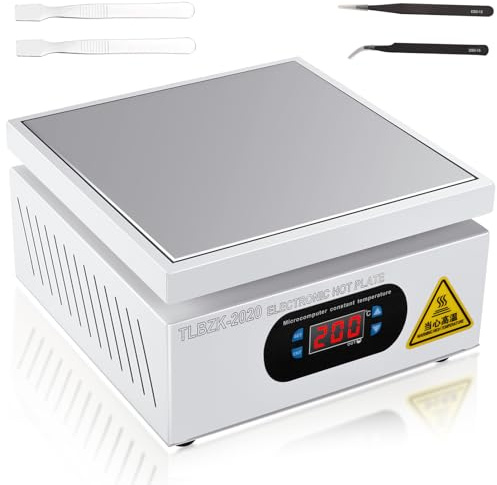 TLBZK 700W 220V Estación de Soldadura Placa Calefactora, LED Microordenador Precalentador Eléctrico para Laboratorio (200X200mm)