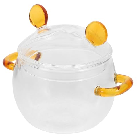 PHENOFICE Vaso in Vetro Borosilicato Alto Pentola Da Minestra Ciotole Per Bambini Ciotola Pentola Casalinga Stufato Di Casa Vaso Chiaro Pentola Da Cucina Casalinga Pentole Da Cucina