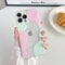 DEFBSC Compatible with iPhone 16 Pro Max Case, Transparent Color Mix Aesthetic Design Soft TPU Bumper Slim Thin Shock-Absorbing Protective Phone Cover - Green Pink