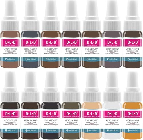 DLD TattooPigment Kit Augenbraue Tattoo Lippe Tattoo Flüssigkeit Langanhaltende schnelle Farbe Schönheit Körper Körperpflege Make-up Werkzeuge Dynamische Tattoo Tinte14Flaschen Basis Tattoo Farbe Kit.