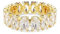 Swarovski Matrix-Ring, ovale Größe, weiß, goldfarben, Kristall, Zirkonia