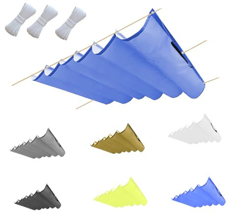 Toile D'ombrage Rétractable Vague Imperméable Rectangulaire 250x700cm(BxL) Voile d'ombrage en Polyester bloquant Les UV pour terrasse Garage Jardin Bleu Saphir