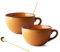 hengshukeji 700 ml große Kaffeetasse, Keramik-Kaffeetasse 2 Set, Teetassen für Büro und Zuhause, Geburtstagsgeschenk, spülmaschinen- und mikrowellenfest (Orange Gelb 2 Set)