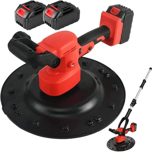 Cazzuola per cemento, con 6 velocità regolabili, cazzuola elettrica per intonaco, malta cementizia, stucco per lisciare e lucidare pareti, macchina per ricaricare batterie al litio,2*22500mAh