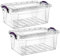 Pack of 2 Plastic containers set with Lids - 10 Litre Reusable Storage box & Prep Meal Organizer Fridge, Freezer, Dishwasher & Microwave Safe Kitchen Organizer Boxes (10 Litre)