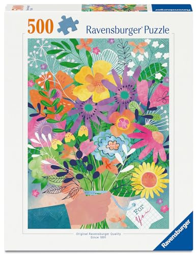 Ravensburger 500 Piece Jigsaw Puzzle – Flowers for You | Colourful Flower Bouquet Design | Relaxing Adult Puzzle | Premium Quality, for Puzzle Lovers
