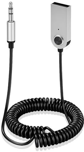 JiangZShangM Bluetooth 5.3 to Aux Adapter for Car, Récepteur Audio sans Fil Jack 3.5mm AUX, Prise Jack Bluetooth pour Voiture, Haut-Parleur et Chaîne Hi-FI, Son Haute Qualité avec Appels Mains Libres