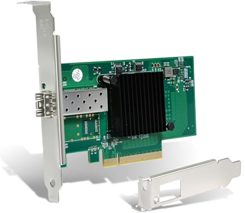 Tarjeta de red 10G SFP+ PCIE 10Gb Single Port PCI Express Ethernet Adapter | Puerto SFP+ único compatible para X520‑DA1, con chip Intel 82599EN, PCI‑E 2.0 x 8, para Windows/Windows Server/Linux/VMware