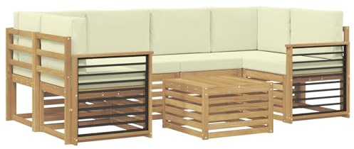 vidaXL Sofagarnituren Massivholz Akazie, Garten, modernes Outdoor-Sofa-Set, langlebige Möbel für Terrasse, Lounge-Sitz und Komfort