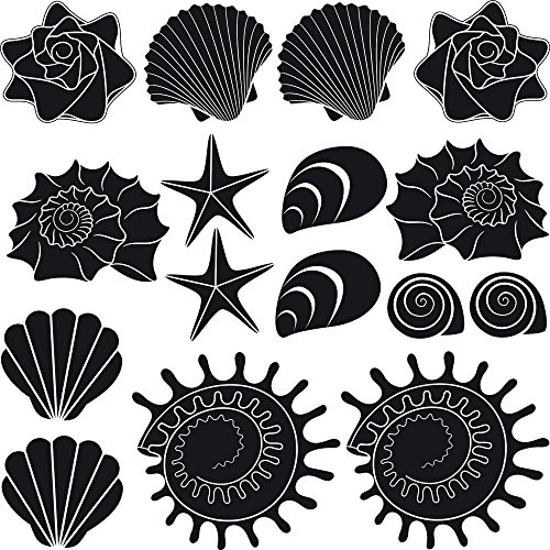 GRAZDesign Wandtattoo Bad Muschel & Meer Set Wandaufkleber Maritime Deko wasserfest - 070 schwarz