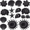GRAZDesign Wandtattoo Bad Muschel & Meer Set Wandaufkleber Maritime Deko wasserfest - 070 schwarz