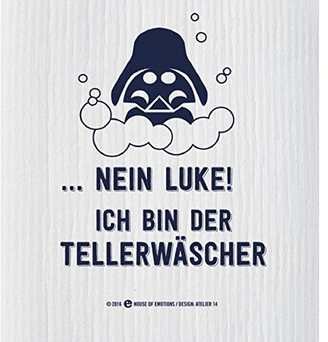 House of Emotions Spültuch Schwarz Buchstabenmuster 20,5cm x 22cm