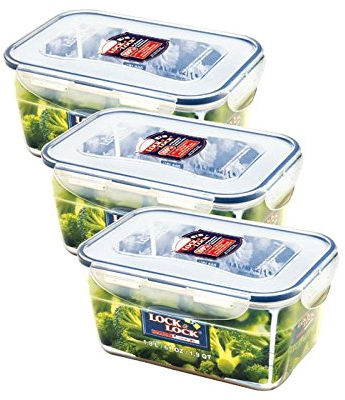 ZIP Premium Frischhaltedose | Vorratsdose | Gefrierdose | Frischhaltebox | 1,8 Liter | Lock&Lock HPL322-3er Set