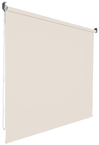 Verdunkelungsrollo Rollo Vorhang Fenster Kettenzugrollo Seitenzugrollo viele Farben Breite 60-200 cm Höhe 180 cm Stoff lichtundurchlässig verdunkelnd Metall Halter (Größe 60 x 180 cm Farbe Beige)