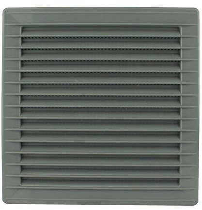MKK Rejilla de ventilación rectangular, diámetro de 100, 120, 125, 150 mm, rejilla de escape, protección contra insectos, plástico, diámetro 150 mm, gris