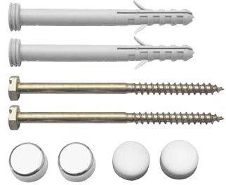 tecuro -436785- WC-Befestigungsset 6 x 85 mm mit je 2 Abdeckkappen verchromt und Kunststoff