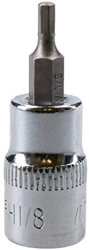 1/8 Hex Key Socket/Bit 3/8 Drive Imperial AF SAE 6 Sided Allen Key 48mm Cr-V