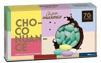 Confetti MAXTRIS CHOCO NUANCE colore ACQUA MARINA cioccolato fondente 1 KG