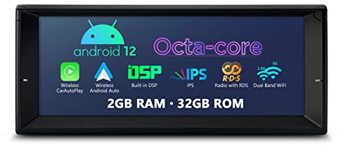 XTRONS Android 12 Autoradio mit Navi Octa Core 2GB 32GB für BMW E39 E38 Eingebauter CarAutoplay Android Auto DSP Unterstützt GPS Bluetooth 5.0 WiFi AHD Camera 10.25 Zoll G+G IPS Touchscreen