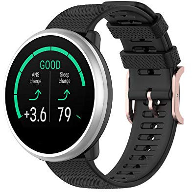 TenCloud Kompatibel mit Polar Unite Armband, Ersatz-Armband, weiches wasserdichtes Silikon, Sportarmband für Polar Unite/Ignite Smartwatch (schwarz)