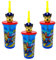 Zak Designs Paw Patrol Chase Trinkbecher mit Deckel und Strohhalm, BPA-frei, 3 Stück
