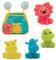 Ludi 4 x Sprinkler Tiere, Aufbewahrungsnetz für Bad, Spielzeug, Kunststoff, weich, Mehrfarbig, 10 Monate,