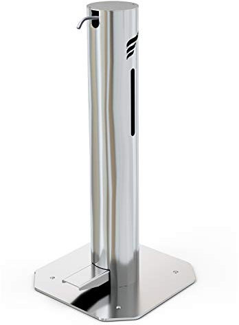 astreea® Hände Desinfektionssäule mit Pedal, 1 Liter Behälter + Pumpe, berührungsfrei, Edelstahl, Model XS, perfekt für Kindergarten