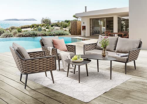 Destiny Sofa Set Ravenna 2-Sitzer, 2 Sessel, 2 Tische, inkl. Auflagen, Coffee