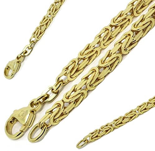 G & J Königskette 585 14Karat 3,20mm 65cm 49,2g massiv Echtgold Gelbgold Halskette Collier Gold für Damen Herren Made in Germany