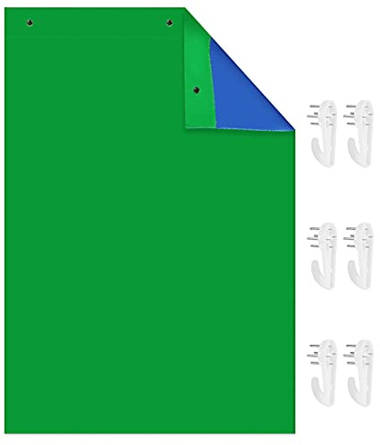 Andoer 2 * 3 Meter / 7 * 10 Fuß Zweifarbiger Hintergrund Waschbar Polyester Bildschirm Baumwollmaterial Ringe zum Aufhängen Design mit 6 Stück Haken für Video Fotografie Gaming Live