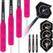 UNICORN Darts Set | Core Plus Soft Touch Rubberised Barrels|Pink| Steel Tip | 22 g