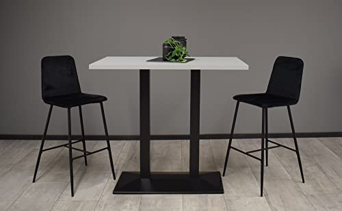 58 aufm Kessel Tresentisch Electra 120x70x106 schwarz matt/kreidegrau matt Lack 14671