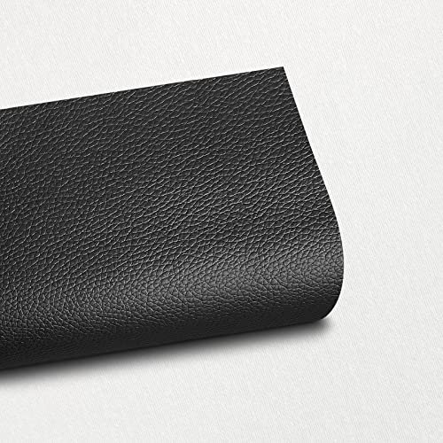 Kunstleder Meterware, Premium Kunstleder Roll Schwarz Leder Meterware, 80 X 140 cm